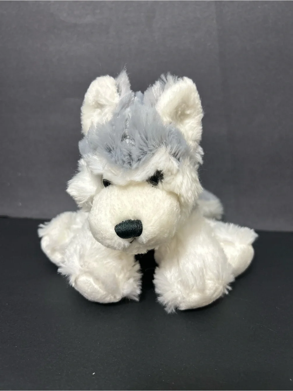 GANZ Plush Husky Dog Toy - White and Light Gray
